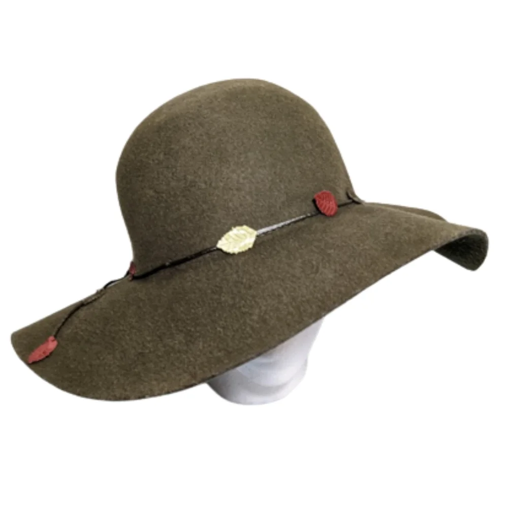Vint. BANASH BOSTON Wide Brim Boho Floppy Hat - Picture 5 of 7